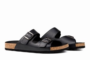 Black Ahinsa Barefoot Men's Sandals | OLH5691JN