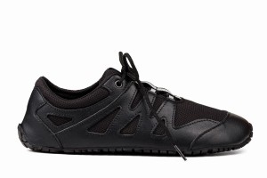 Black Ahinsa Chitra Run Barefoot Men's Running Shoes | OMC8917RN