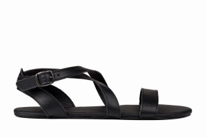 Black Ahinsa Hava Barefoot Women's Sandals | PUR9952YV