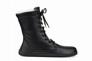 Black Ahinsa Jaya Zip-up Barefoot Women's Winter Boots | DSE8249CN