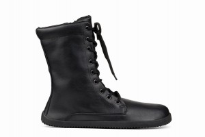 Black Ahinsa Jaya Zip-up Barefoot Women's Winter Boots | YBZ6640GD