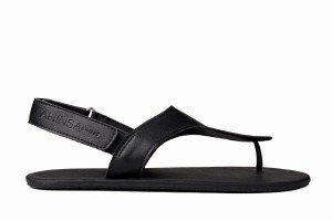 Black Ahinsa Simple Barefoot Men's Sandals | KAN46MZ