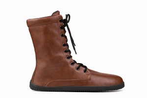 Brown Ahinsa Jaya Zip-up Barefoot Women's Winter Boots | AAM4193YH