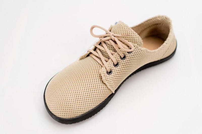 Beige Ahinsa Bindu 2 Airnet Barefoot Men's Sneakers | BQB9979VE