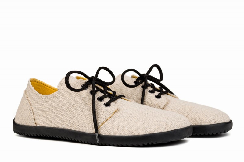 Beige Ahinsa Bindu 2 Hemp Barefoot Men's Casual Shoes | QJF3074CR