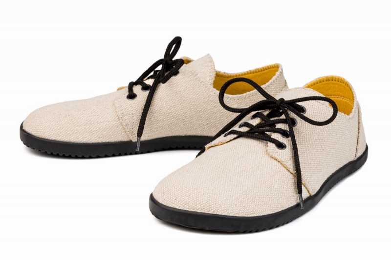 Beige Ahinsa Bindu 2 Hemp Barefoot Men's Casual Shoes | QJF3074CR