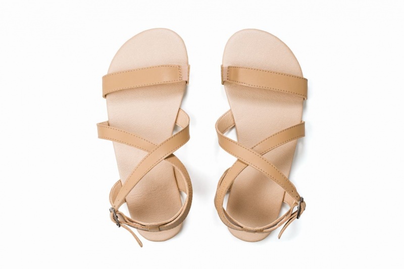 Beige Ahinsa Hava Barefoot Women's Sandals | BYC3125VV