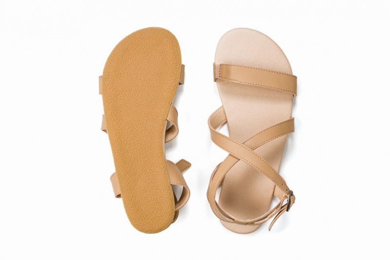 Beige Ahinsa Hava Barefoot Women's Sandals | BYC3125VV