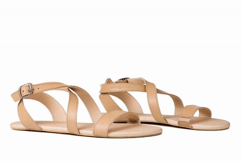 Beige Ahinsa Hava Barefoot Women's Sandals | BYC3125VV