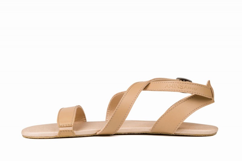 Beige Ahinsa Hava Barefoot Women's Sandals | BYC3125VV