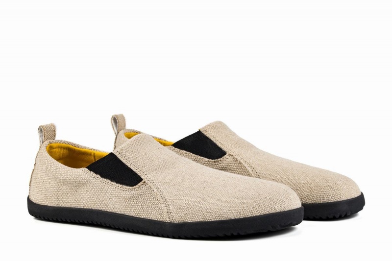 Beige Ahinsa Hemp Barefoot Women's Slip On Sneakers | PGW6642IV