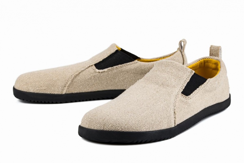 Beige Ahinsa Hemp Barefoot Women's Slip On Sneakers | PGW6642IV