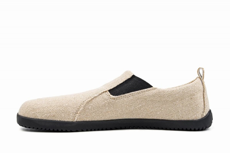 Beige Ahinsa Hemp Barefoot Women's Slip On Sneakers | PGW6642IV