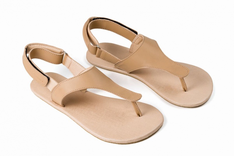 Beige Ahinsa Simple Barefoot Men's Sandals | YYN5434XO