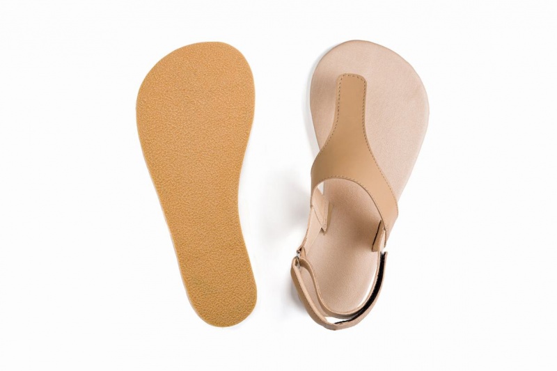 Beige Ahinsa Simple Barefoot Men's Sandals | YYN5434XO