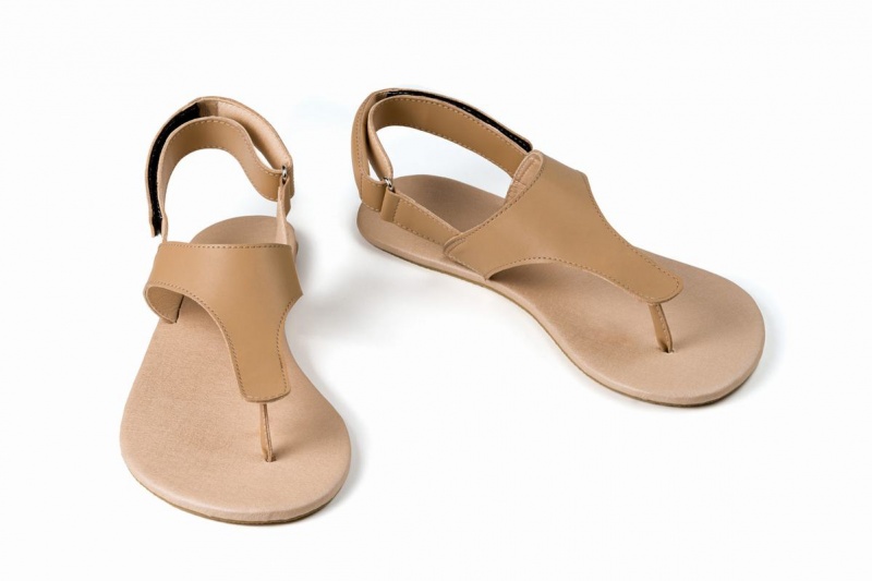 Beige Ahinsa Simple Barefoot Men's Sandals | YYN5434XO