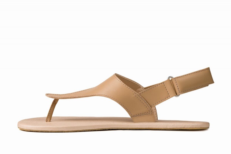 Beige Ahinsa Simple Barefoot Men's Sandals | YYN5434XO