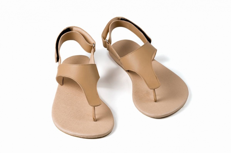 Beige Ahinsa Simple Barefoot Men's Sandals | YYN5434XO