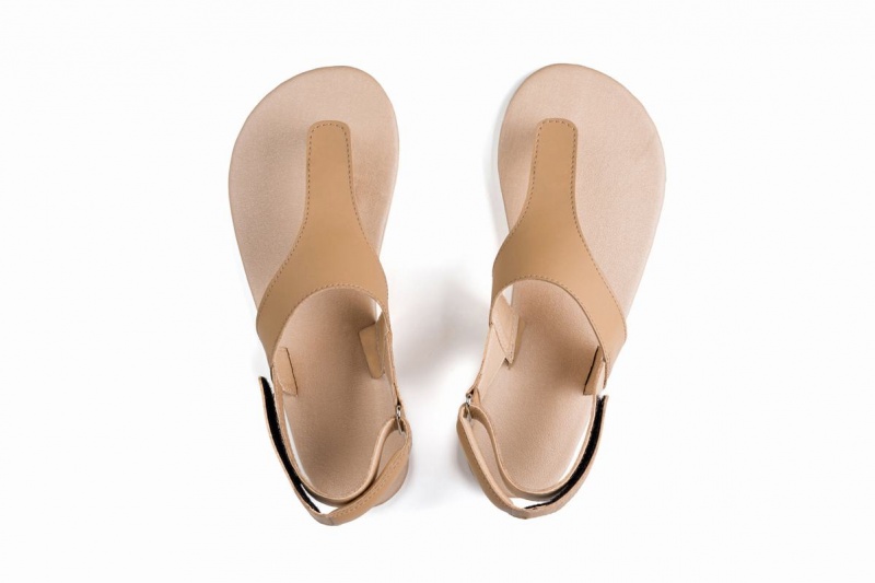 Beige Ahinsa Simple Barefoot Women's Sandals | MEK9745UT