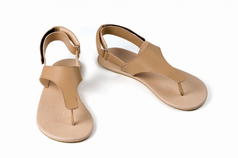 Beige Ahinsa Simple Barefoot Women's Sandals | MEK9745UT