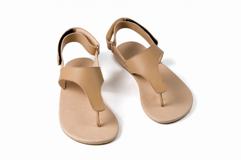 Beige Ahinsa Simple Barefoot Women's Sandals | MEK9745UT