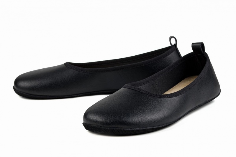 Black Ahinsa Ananda Narrow Barefoot Women's Ballet Flats | NRO7126JW