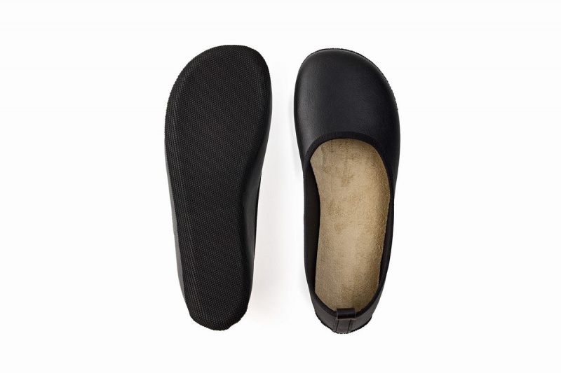 Black Ahinsa Ananda Narrow Barefoot Women's Ballet Flats | NRO7126JW