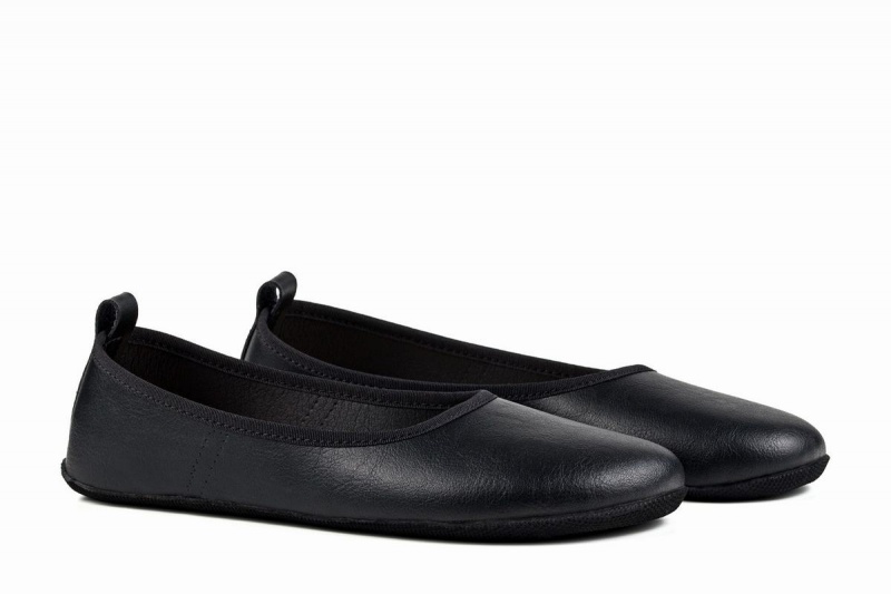 Black Ahinsa Ananda Narrow Barefoot Women's Ballet Flats | NRO7126JW