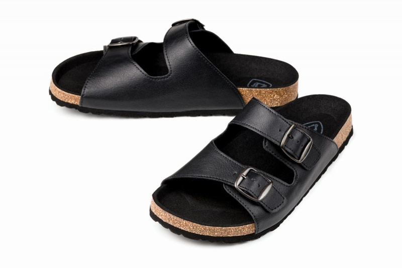 Black Ahinsa Barefoot Men's Sandals | OLH5691JN