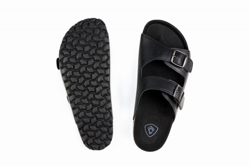 Black Ahinsa Barefoot Men's Sandals | OLH5691JN