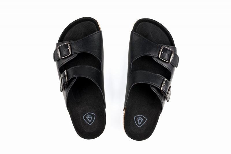 Black Ahinsa Barefoot Men's Sandals | OLH5691JN