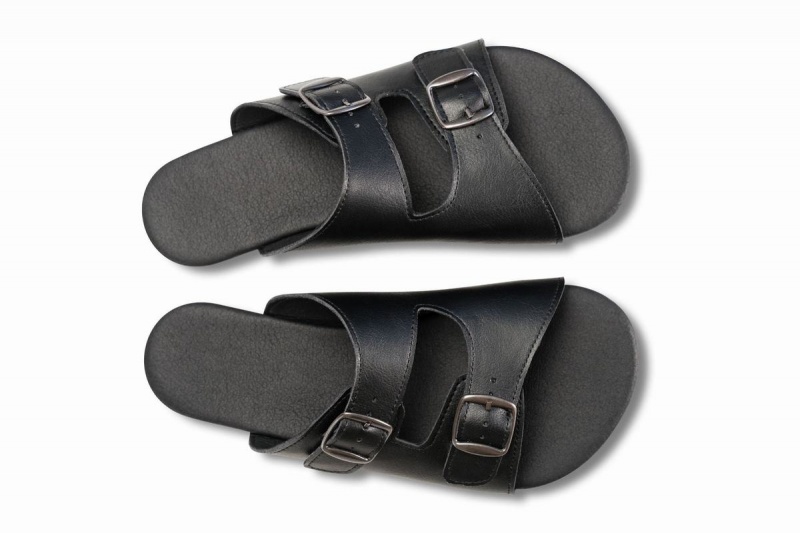 Black Ahinsa Barefoot Men's Sandals | RJR2783FI