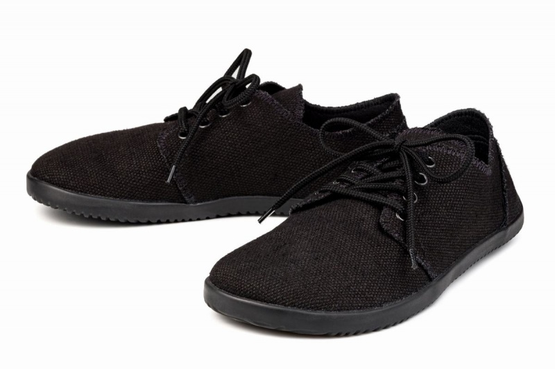 Black Ahinsa Bindu 2 Hemp Barefoot Men's Casual Shoes | LFQ9912YB