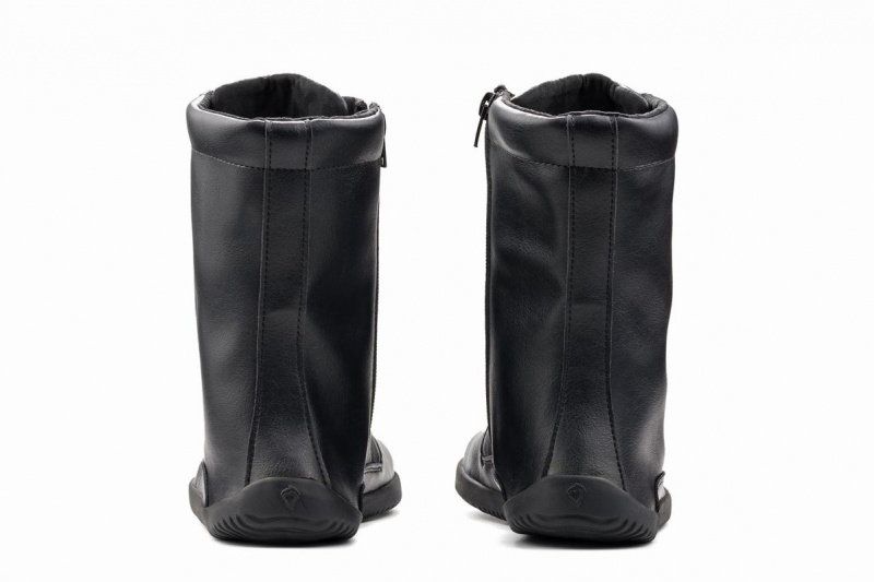 Black Ahinsa Jaya Zip-up Barefoot Women's Winter Boots | YBZ6640GD