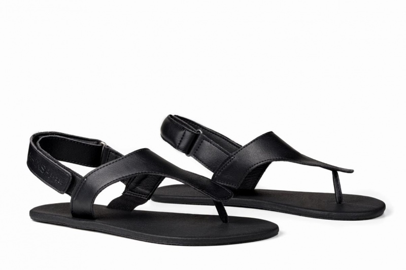 Black Ahinsa Simple Barefoot Men's Sandals | KAN46MZ