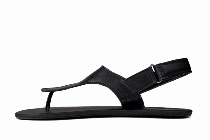 Black Ahinsa Simple Barefoot Men's Sandals | KAN46MZ