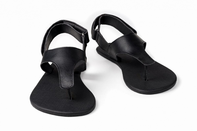 Black Ahinsa Simple Barefoot Men's Sandals | KAN46MZ