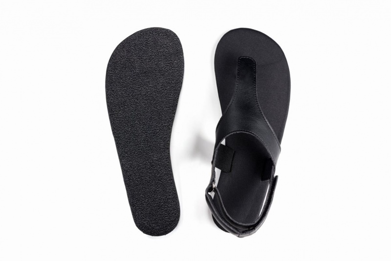 Black Ahinsa Simple Barefoot Women's Sandals | BFT486TI