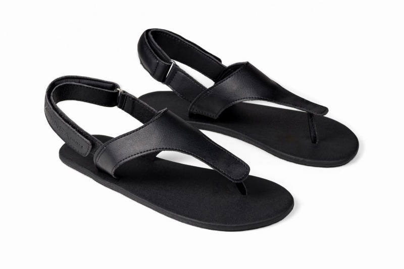 Black Ahinsa Simple Barefoot Women's Sandals | BFT486TI