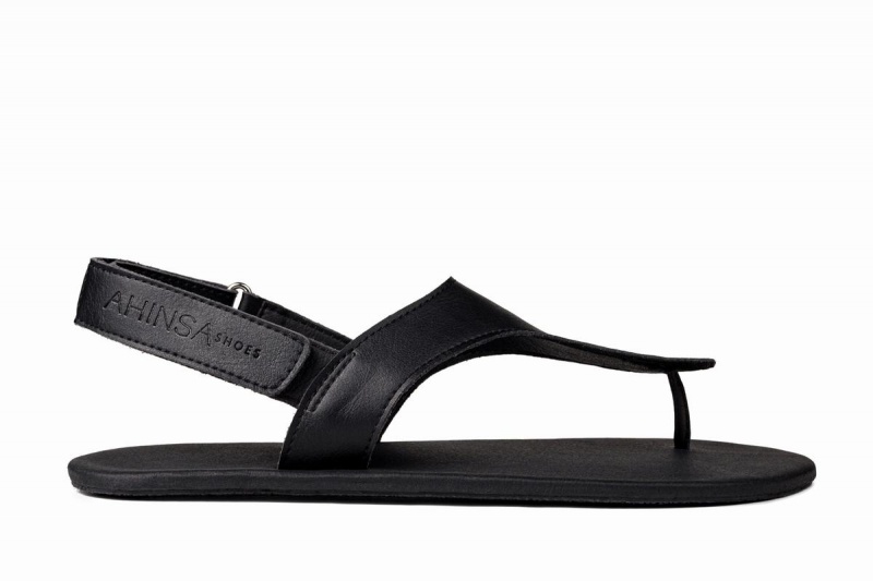 Black Ahinsa Simple Barefoot Women\'s Sandals | BFT486TI