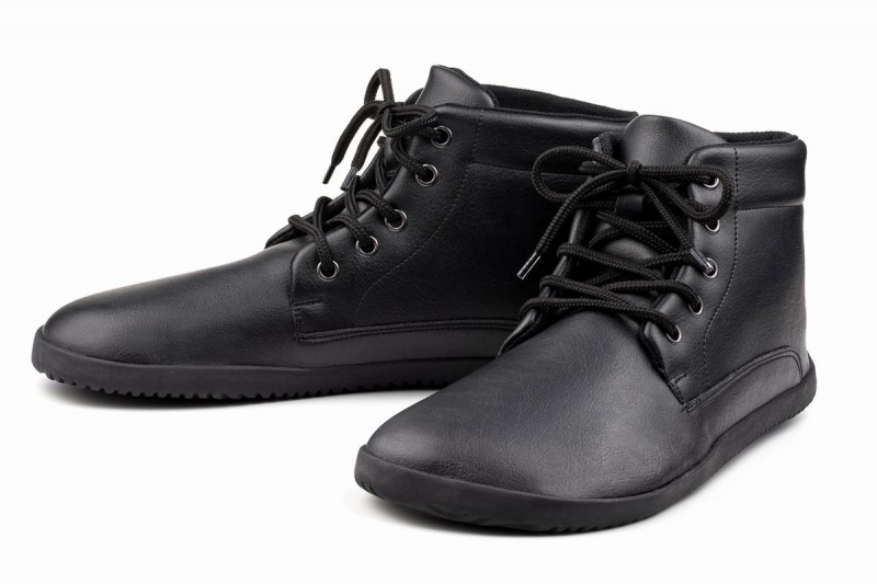 Black Ahinsa Xwide Sundara Barefoot Men's Ankle Boots | ILZ7324YI