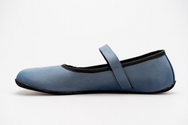 Blue Ahinsa Ananda Nubuck Barefoot Women's Ballet Flats | PLZ6757OQ