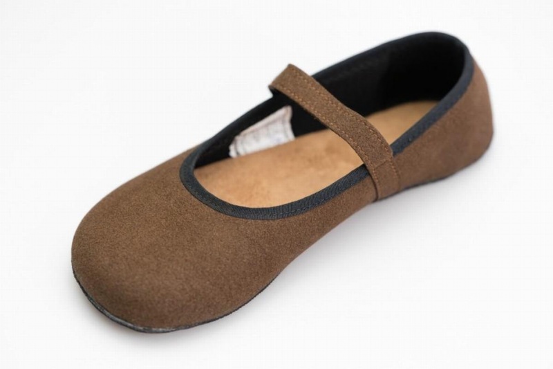 Brown Ahinsa Ananda Suede Barefoot Women's Ballet Flats | TOW1548VQ