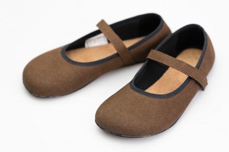 Brown Ahinsa Ananda Suede Barefoot Women's Ballet Flats | TOW1548VQ