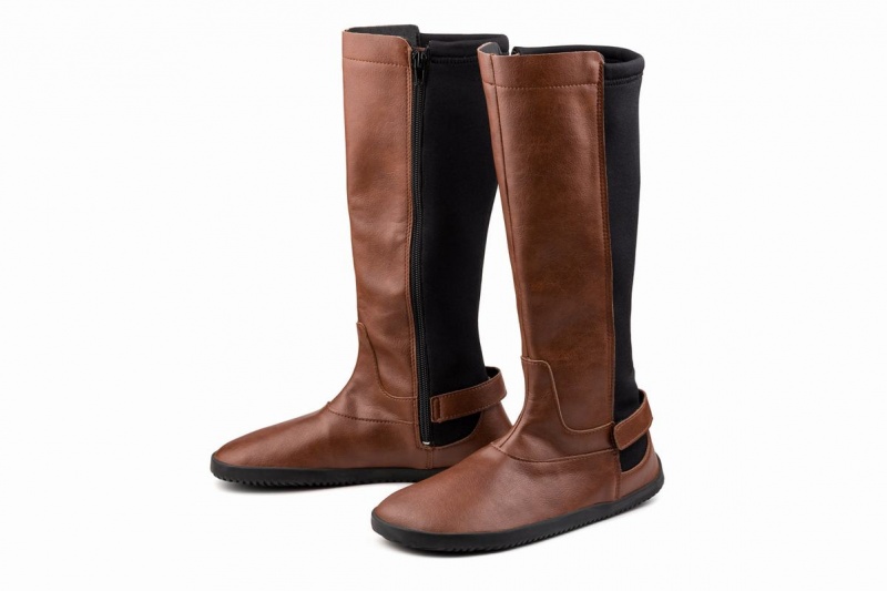 Brown Ahinsa Barefoot Women's Tall Boots | DTC6042NW