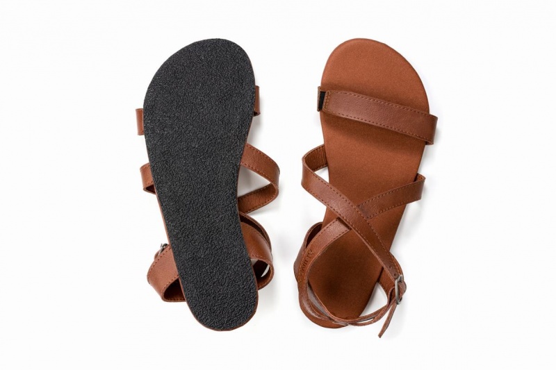 Brown Ahinsa Hava Barefoot Women's Sandals | IPM3460SL