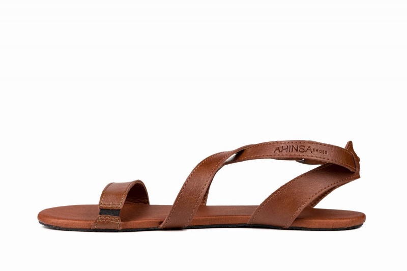 Brown Ahinsa Hava Barefoot Women's Sandals | IPM3460SL