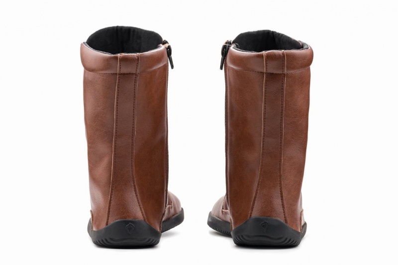 Brown Ahinsa Jaya Zip-up Barefoot Women's Winter Boots | AAM4193YH