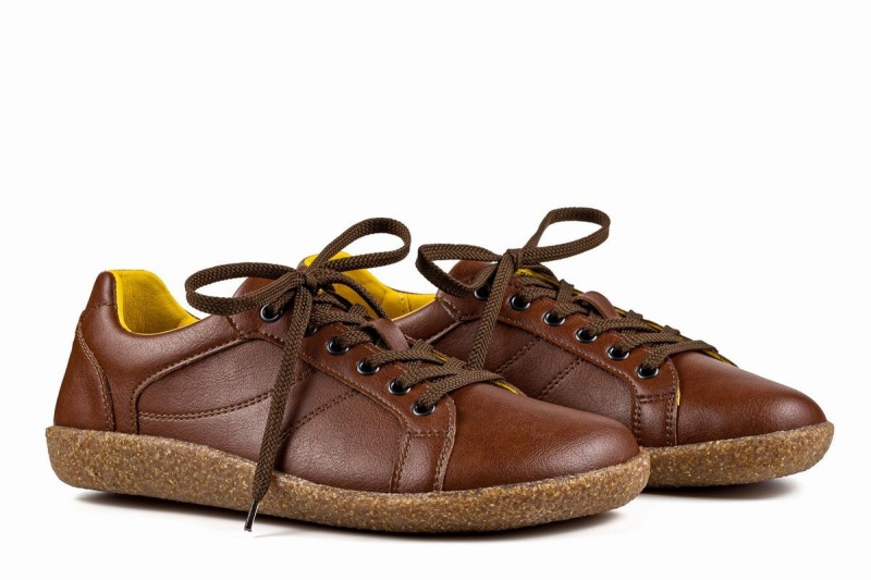 Brown Ahinsa Pura Barefoot Men's Sneakers | UNF4627GW