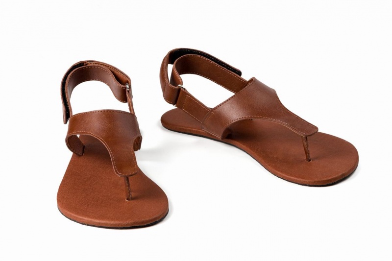 Brown Ahinsa Simple Barefoot Men's Sandals | DYQ4342PP